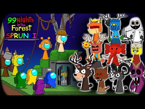 Among Us vs 99 Night in the Forest 2 Sprunki || AMONG US FUNNY ANIMATION