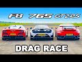 Ferrari F8 V McLaren 765LT V 911 GT2 RS DRAG RACE