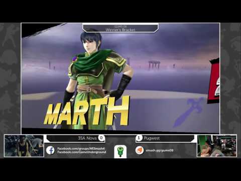 GUMS08 Singles (Winner's Bracket) - Pugwest (Marth/ZSS) vs 3SA Nova (Villager)