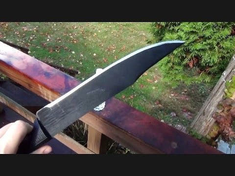 New Cold Steel Bowie Machete vs. Bottle (Doom Cam)