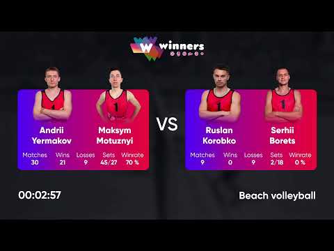 21:00 A. Yermakov / M. Motuznyi - R. Korobko / S. Borets 21.11.2022 | Winners Beach Volleyball