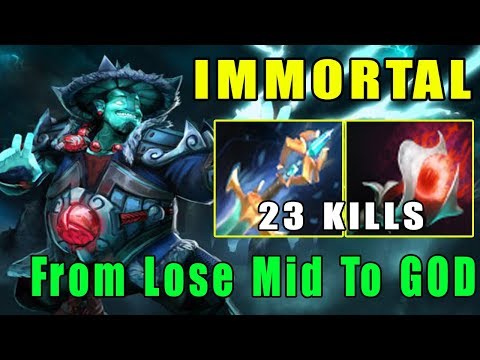 [Storm Spirit] From Lose MID To  God Against Sniper-23 Kills & GODLIKE (FullGame Dota2 7.21d)