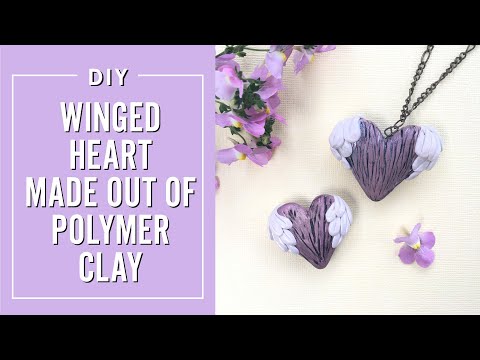 Winged Heart Made Out of Scrap Polymer Clay