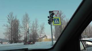 Как управлять автомобилем на заснеженной дороге с инспектором. На Сдаче Экзамена.