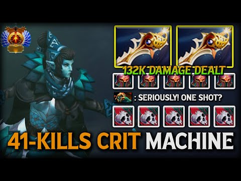 WTF 41-Kills CRIT MACHINE Phantom Assassin | 132K Damage Dealt With 2x Divine Rapiers Build DotA 2