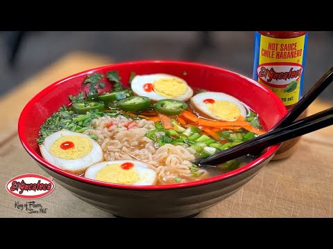 SPICY Ramen Recipe Ft. El Yucateco Hot Sauce!  How to make Spicy Chicken Ramen Soup w/ Shoyu Tamago
