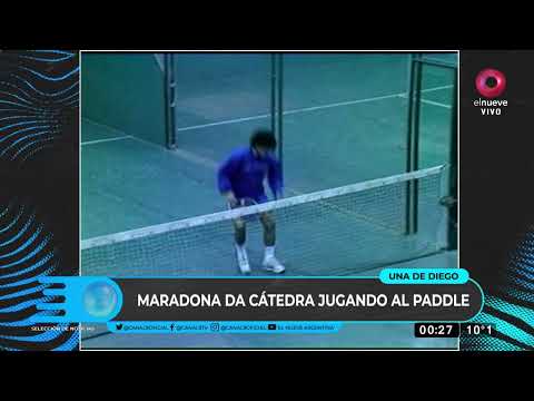 El saludo de Diego Maradonna a Canal 9 mientras la rompía jugando al paddle