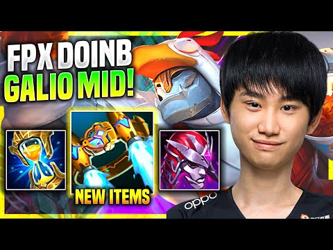 DOINB PICKS GALIO WITH NEW ITEM HEXTECH ROCKETBELT! - FPX Doinb Plays Galio Mid vs Jayce!