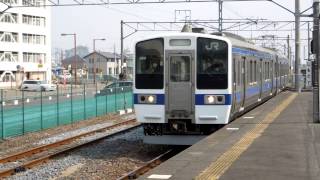 preview picture of video '水戸線415系1500番台 下館駅到着 JR-East 415 series EMU'