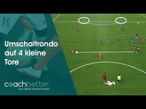 Neue Fußballübung ⚽ | Umschaltrondo auf 4 kleine Tore | coachbetter