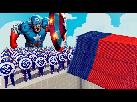 200x CAPTAIN AMERICA + 1x GIANT vs EVERY GOD - Totally Accurate Battle Simulator TABS