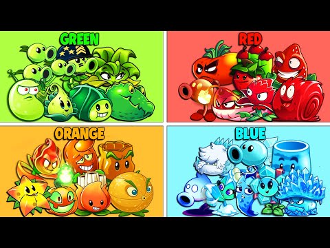 PvZ2 - Random 28 Plants (4 COLOR Team) Battles - Who Will Win? Plant vs Plant
