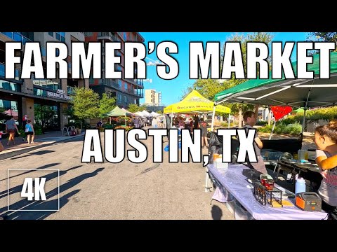 AUSTIN, TX Farmer’s Market Walk – Sunday Morning in Mueller | 4K 1-Hour Loop