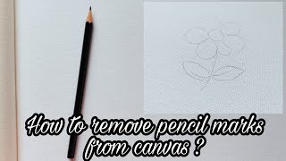 How to remove pencil marks from canvas /How to erase on canvas