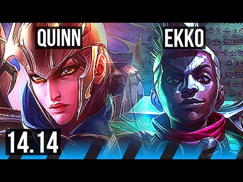 QUINN vs EKKO (MID) | 16/2/7, Legendary, Rank 7 Quinn, 1200+ games | BR Grandmaster | 14.14