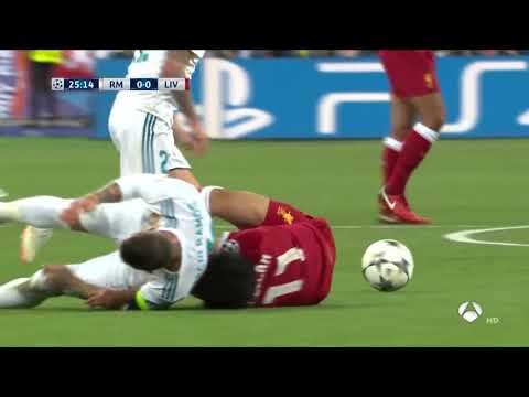 Salah injury vs Real Madrid • Salah vs Ramos • Champions League Final 2018