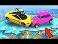 GTA 5 CHOP PUSHED ME INTO THE ICE WITH HIS CAR DERBY CHALLENGE