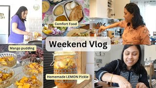 Weekend Vlog- Homemade Lemon Pickle, Mango Pudding, Comfort Food - Our Deck is ready and painted