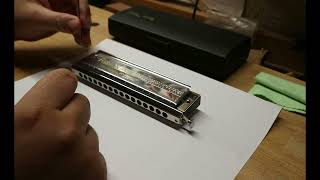 Video thumbnail for Hohner chromonica III 280 C, 64. Cambio de buffers y montaje de la embocadura. by Tras la Senda Flautas nativas americanas