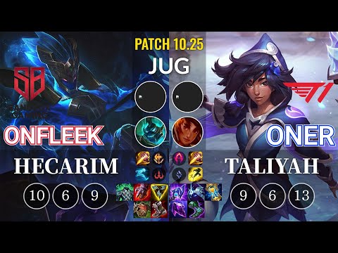 SB OnFleek Hecarim vs T1 Oner Taliyah Jungle - KR Patch 10.25