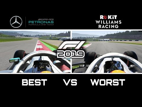 F1 2019 - BEST CAR VS WORST CAR COMPARISON
