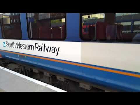 Class 444 and 450 and 159 SWR departs from Woking