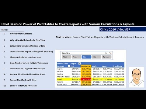 Free Excel Basics Course at YouTube