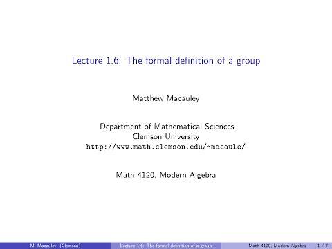 Visual Group Theory, Lecture 1.6: The formal definition of a group