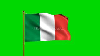 Italy National Flag | World Countries Flag Series | Green Screen Flag | Royalty Free Footages