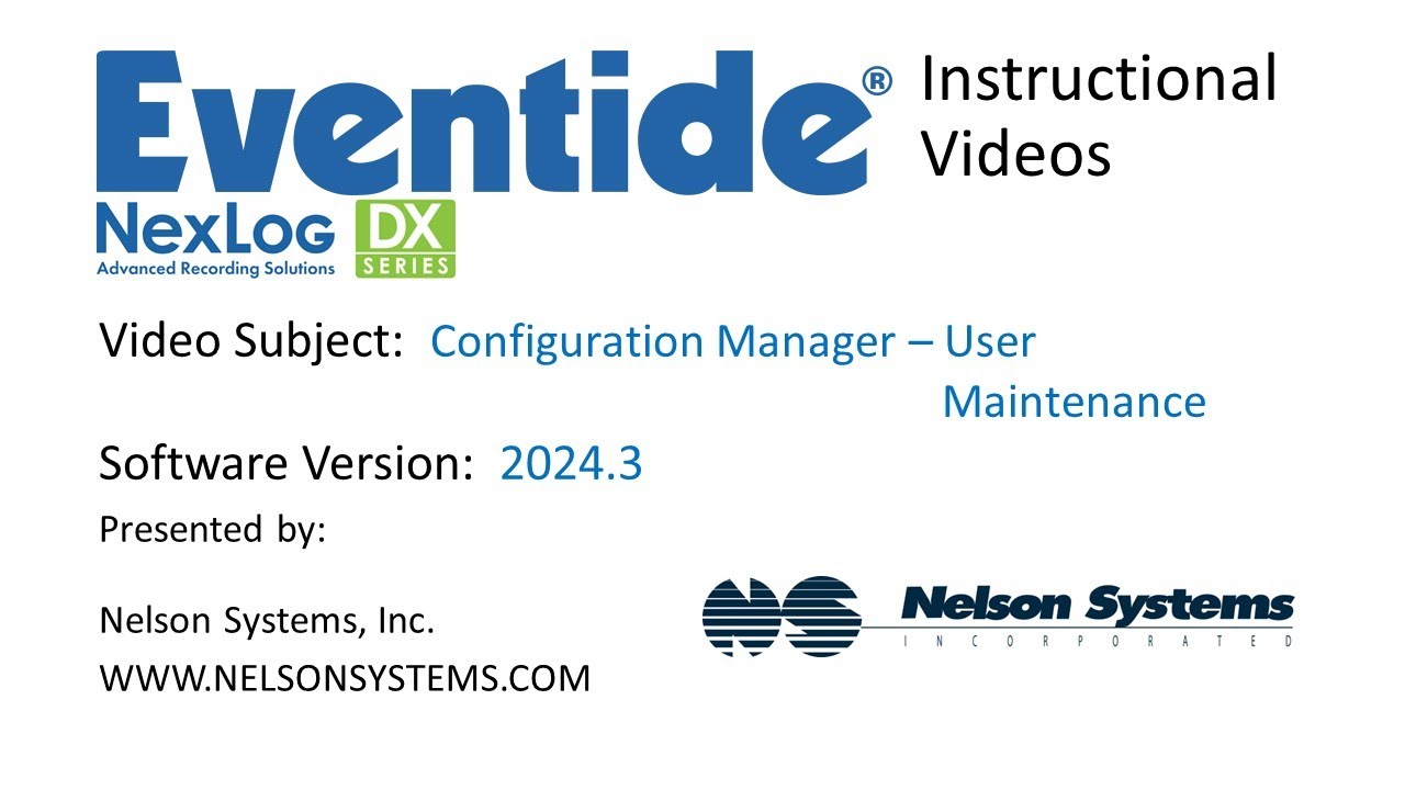 User Maintenance