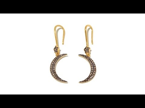 Rarities .53ctw Champagne Diamond "Moon" Earrings