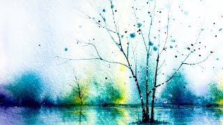 Easy Watercolor Tree Reflection Tutorial | Calm Landscape Painting for Beginners