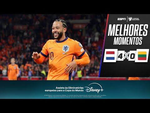 Gols e lances de Holanda x Lituânia
