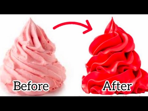 How to Make Dark Red Colour Whipping Cream / Bright Red Colour Icing / Red whipping Cream Hacks