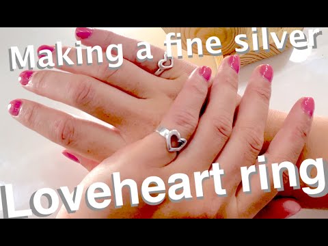 How to Make a love heart ring from .999 fine silver precious metal clay!