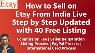 How to Sell on Etsy from India Step by Step Live | Etsy India Seller Registration Commission Listing