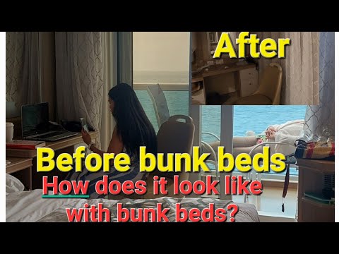 Discovery Princess. Bunk beds, can 4 adults fit? A501 stateroom review with bunk beds.