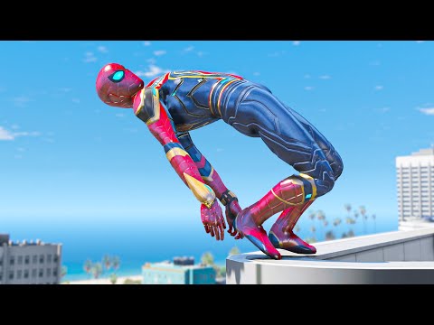GTA 5 Iron Spiderman Falling off Highest Buildings - Episode 21 (Euphoria Ragdolls)