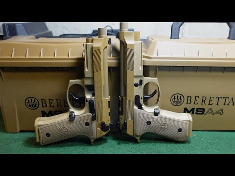 The Beretta M9A4 Full Size vs. Beretta M9A4 Centurion - Side by Side Comparison.
