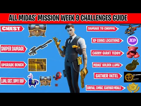 Fortnite Midas' Mission Week 9 Challenges Complete Guide - Fortnite Season 2 Chapter 2