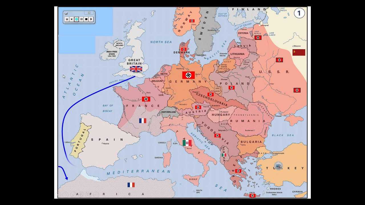 WWII - Map of Activity in Europe
