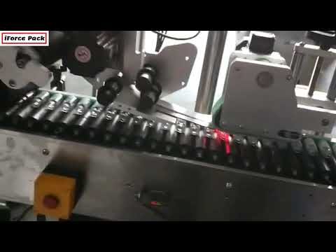 Glass vials bottle vertical to horizontal feeding automatic high speed rolling labeling machine test