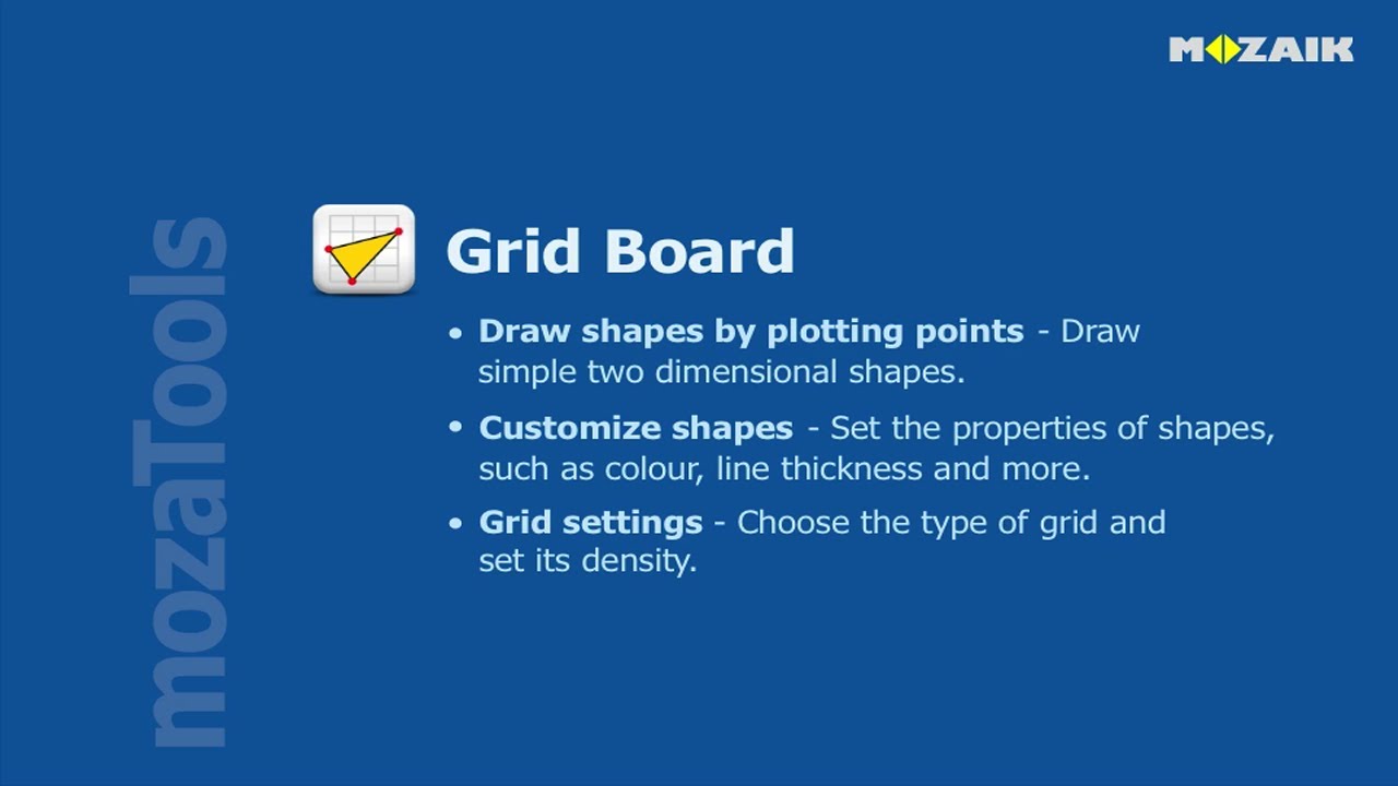 mozaBook Interactive Teaching Software - Grid board tutorial video