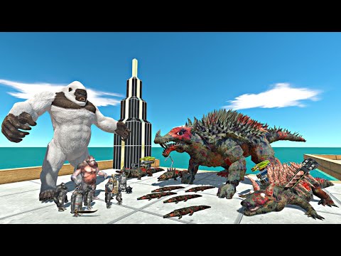 Mutant Primates Team Quest | Stop Zombie Anguirus Evolution Team - Animal Revolt Battle Simulator