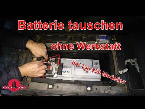 Replacing the starter battery on Type 250 models, Fiat Ducato, Peugeot Boxer, Citroen Jumper.
