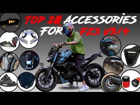 FZs v3/v4 all accessories🔥mudguard,underbelly,tail tidy,visor,winglet,lever guard,DRL,tank pad,wrap