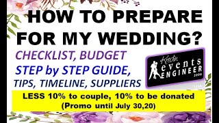 Wedding Checklist, HOW TO PREPARE A WEDDING? Step by Step Guide during ECQ, Budget,Tips