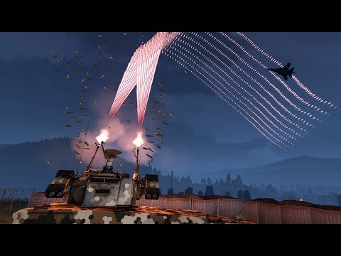 Anti-Air Tank vs MiG-29 & Su-27 - Fighter Jets - Air Defense System - Toyota AA - Simulation