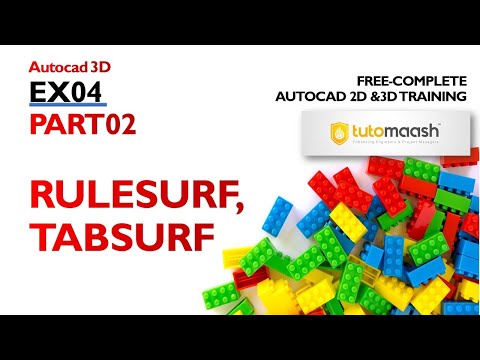 EX04-PART 02 Surface Modelling using AutoCAD RULESURF, TABSURF