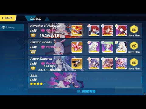 HI3 Exalted Abyss Nirvana 426D Heimdall - 815 (SS.0) HoFS/SR/AE 4* Sirin